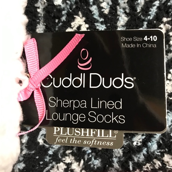 2 Pair - Cuddl Duds Sherpa Lined Lounge Socks - Picture 2 of 4